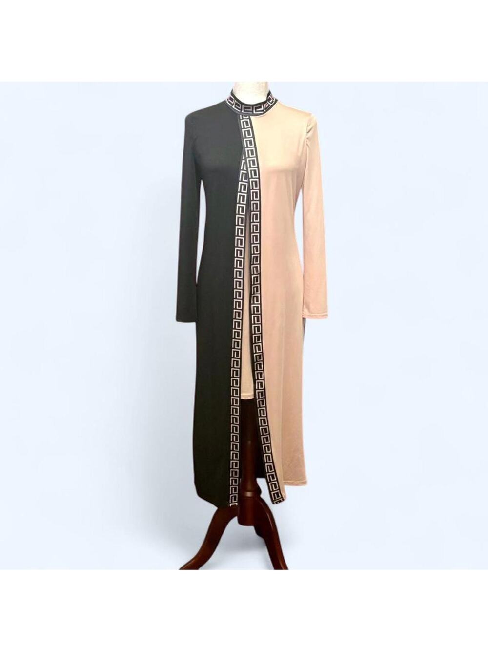 Chicme Beige and Black Maxi Dress